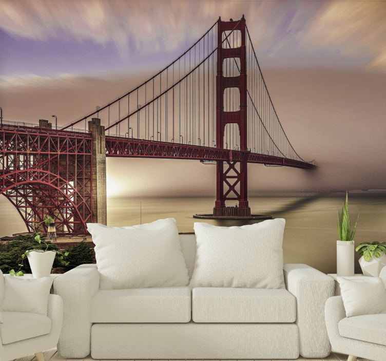Golden Gate's fog wall mural - TenStickers