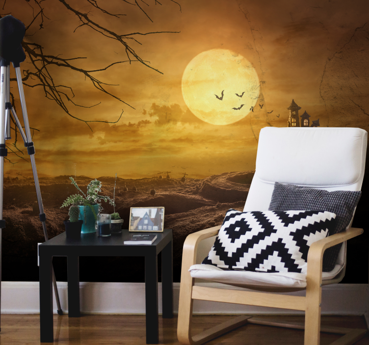 Halloween wall mural haunting moonlit night - TenStickers