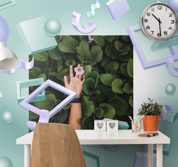 Hand Holding Blossom flower wall mural - TenStickers