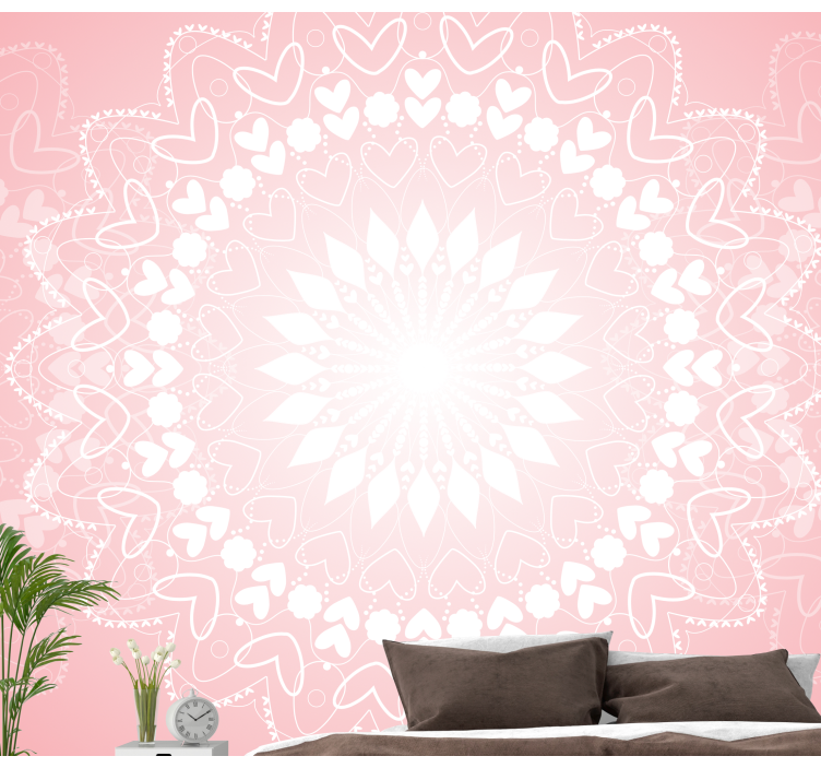 Heart Mandala Design love wall mural - TenStickers