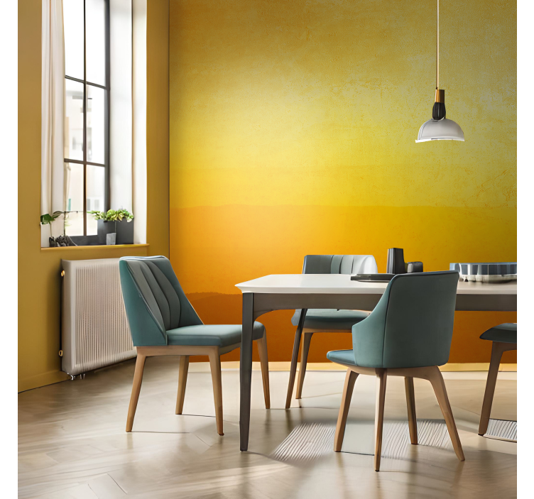 Hills At Sunset Landscape Yellow Wall Mural - TenStickers