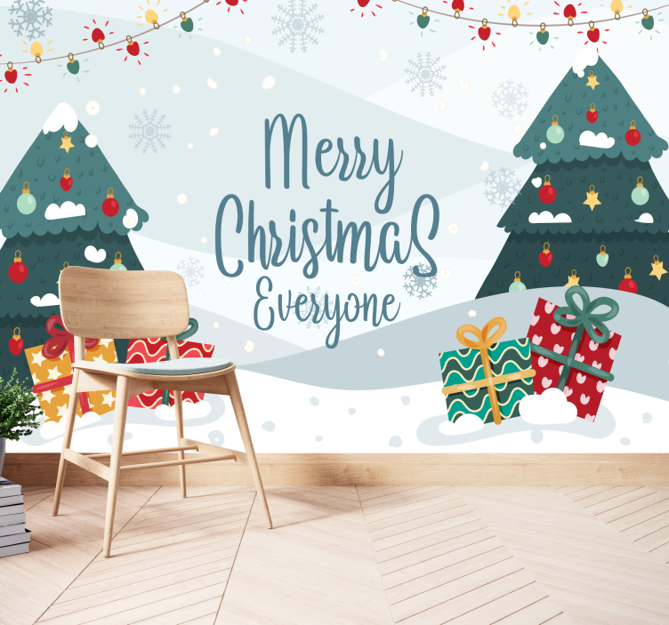 Holiday Tree Gifts christmas wall mural - TenStickers