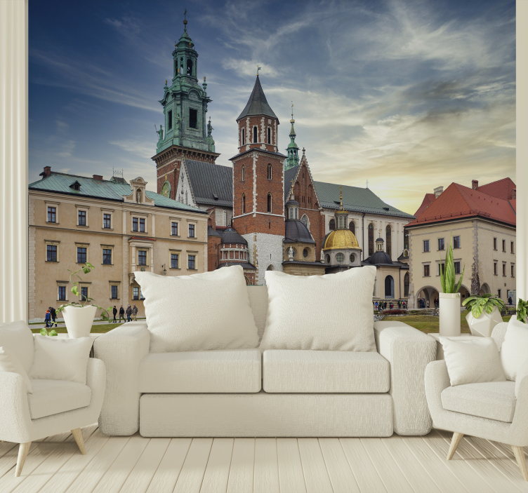 Kraków's Historic Skyline city wall mural - TenStickers