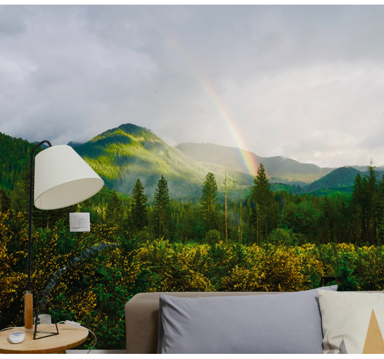 Landscape with rainbow nature wall mural - TenStickers
