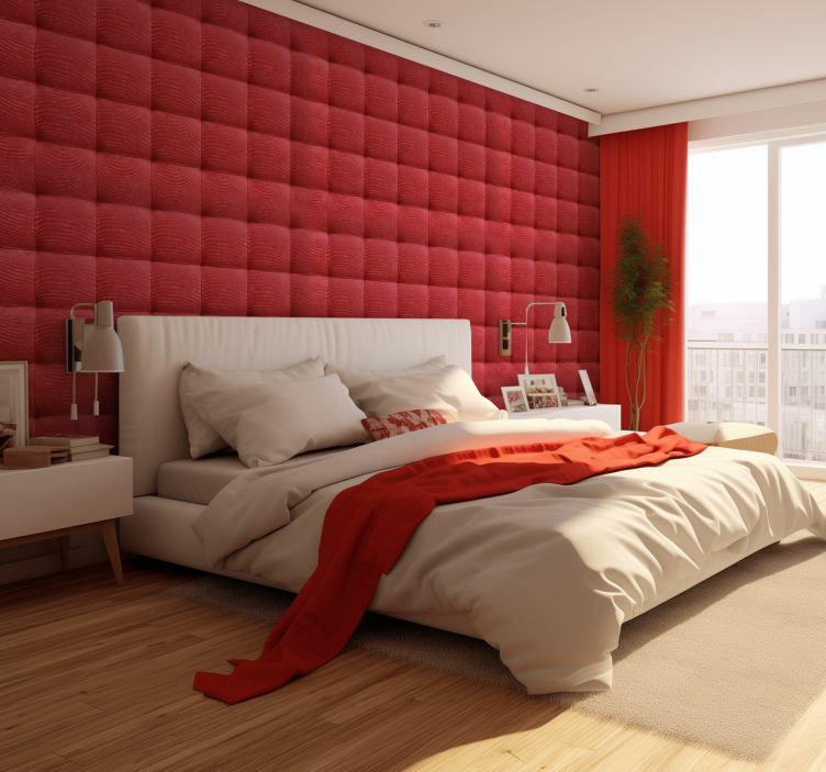 Leather Padding Pattern Effect Wallpaper - TenStickers