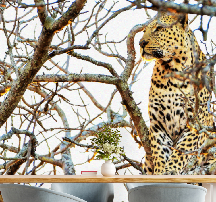 Leopard Among Branches animal wall mural - TenStickers