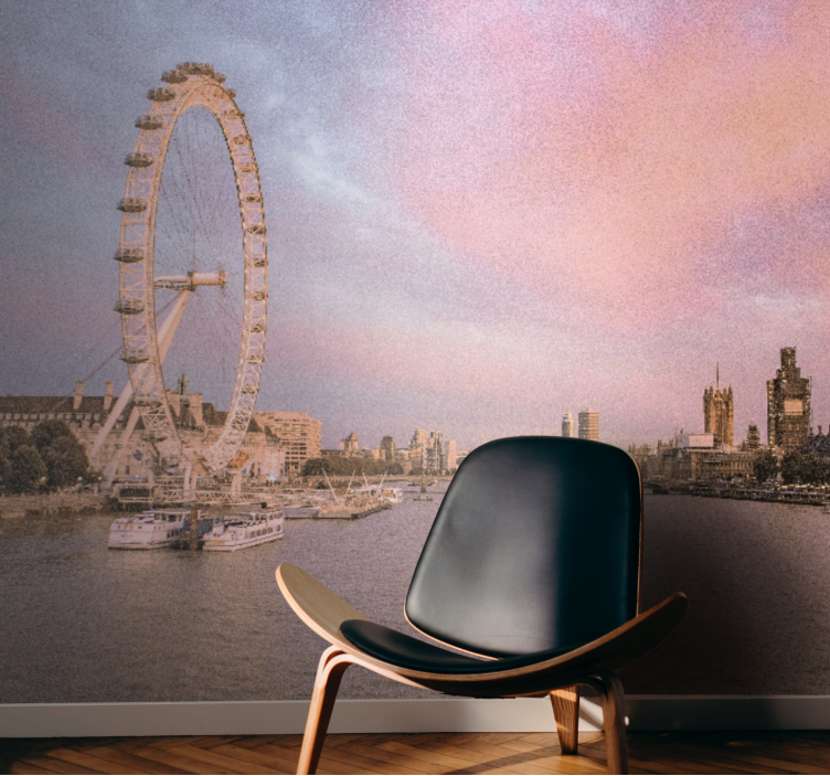London wall mural london eye perspective - TenStickers