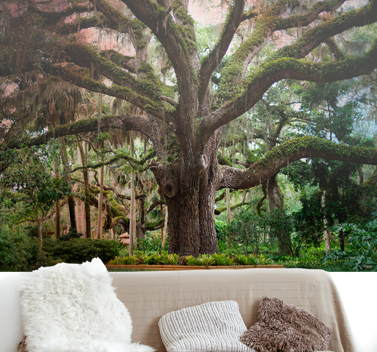 Majestic Oak Tree forest wall mural - TenStickers