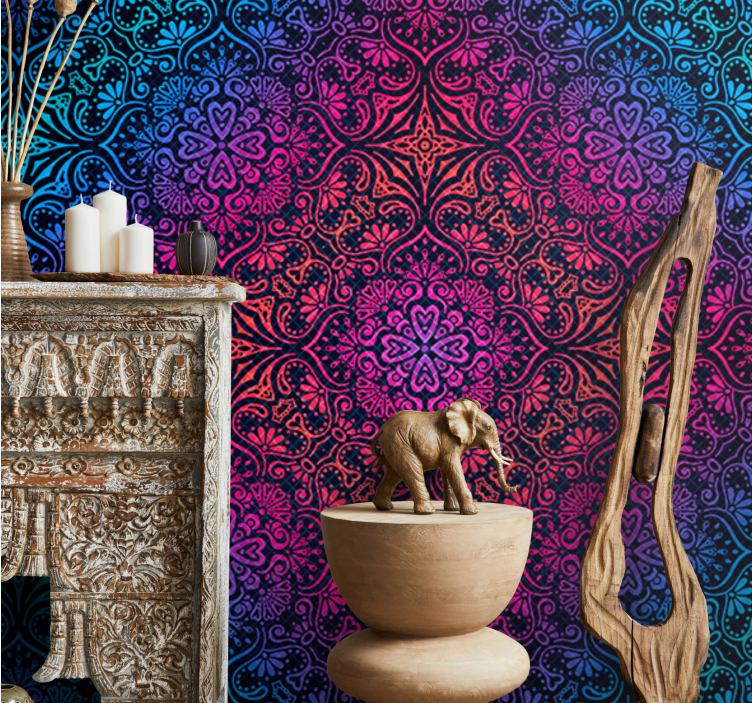 Mandala wall mural elaborate circular designs - TenStickers