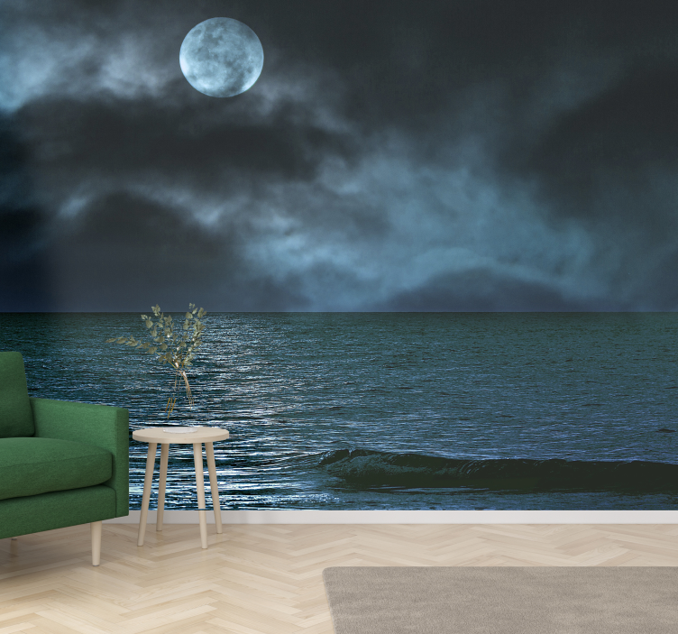 Moonlit Seascape ocean wall mural - TenStickers