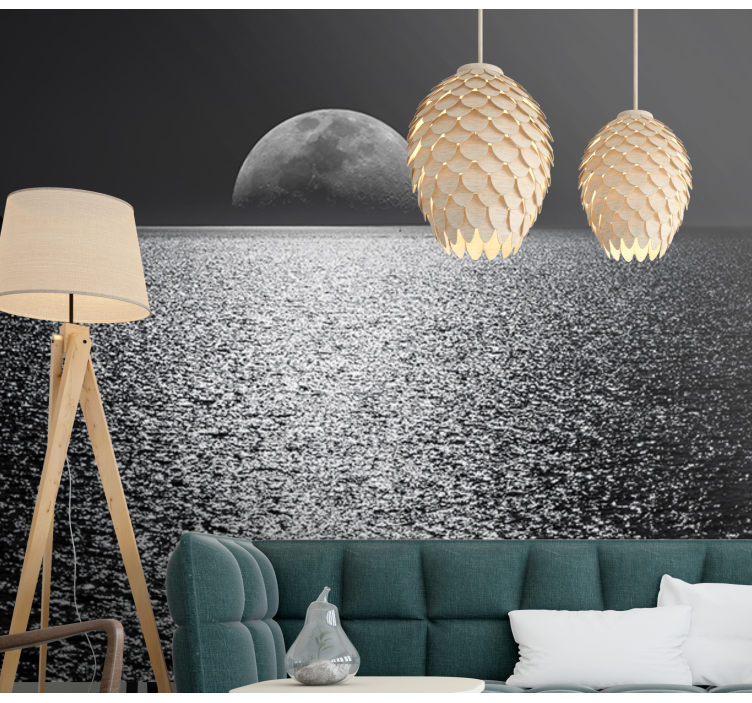 Moonlit view ocean wall mural - TenStickers