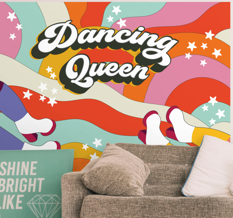 Music wall mural dancing queen ambiance - TenStickers