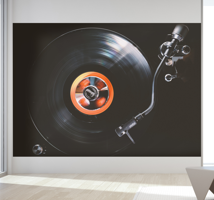 Music wall mural vinyl record player artwork - TenStickers