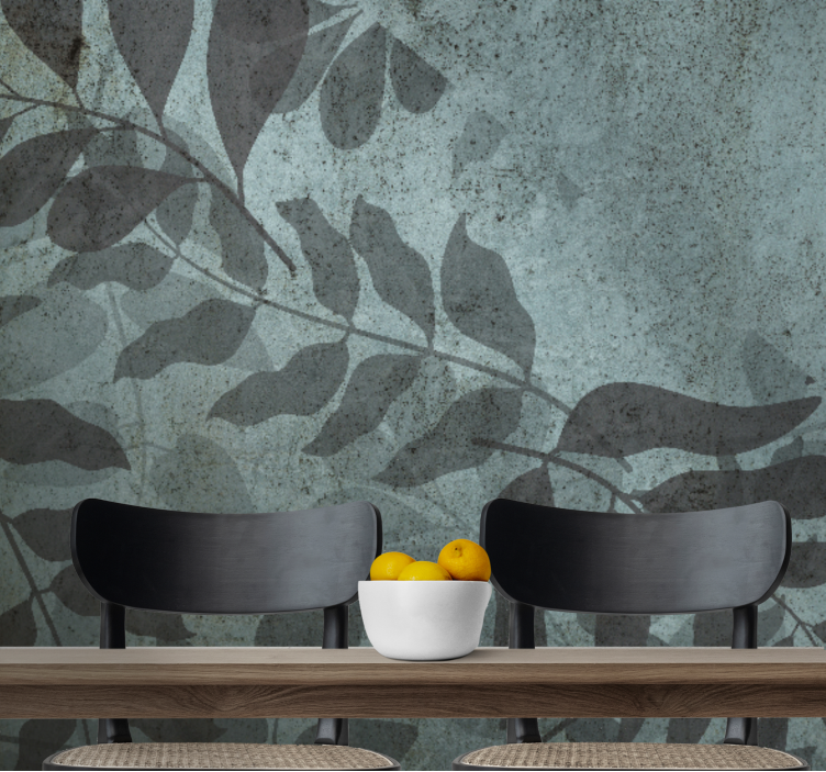 Nature wall mural in subdued leaf designs - TenStickers