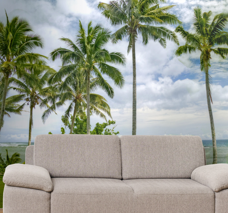 Nature wall mural tropical palm landscape - TenStickers