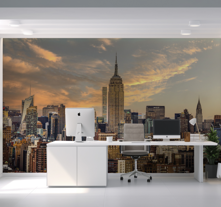 New York skyline office wall mural - TenStickers