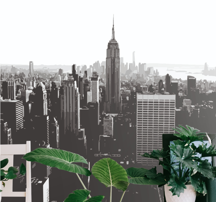 New york wall mural skyline with empire state - TenStickers
