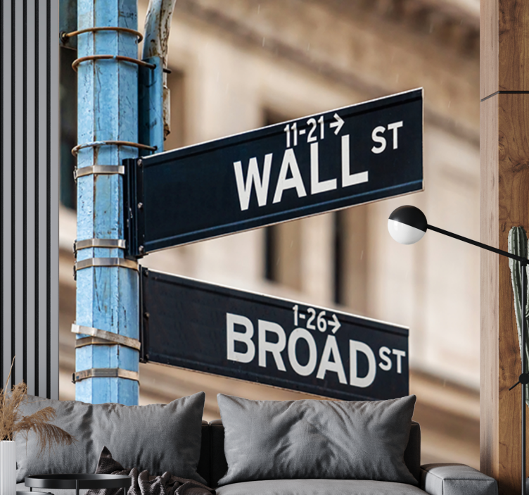 New york wall street sign  wall mural - TenStickers
