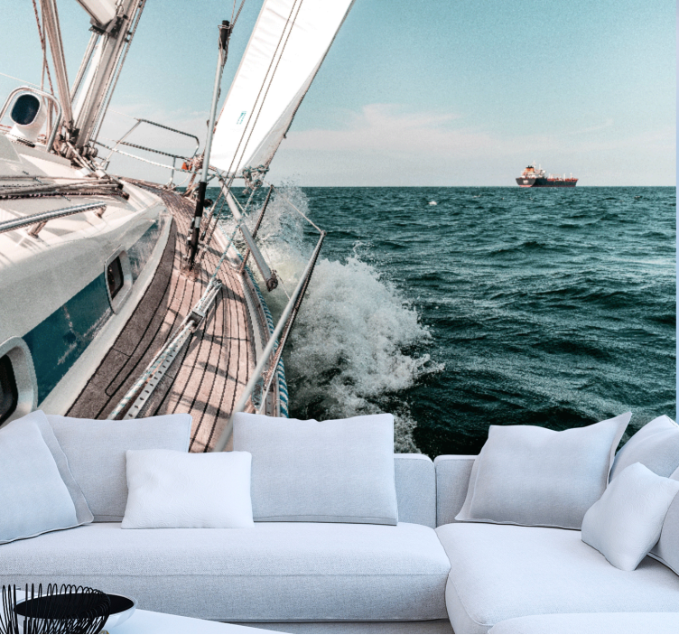 Ocean wall mural sailing adventure - TenStickers