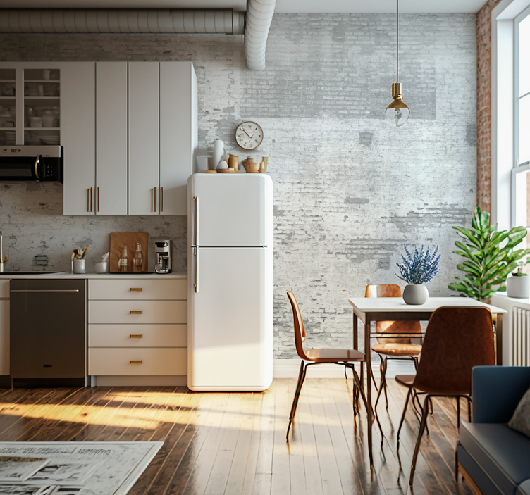 Concrete old white wall photo mural - TenStickers