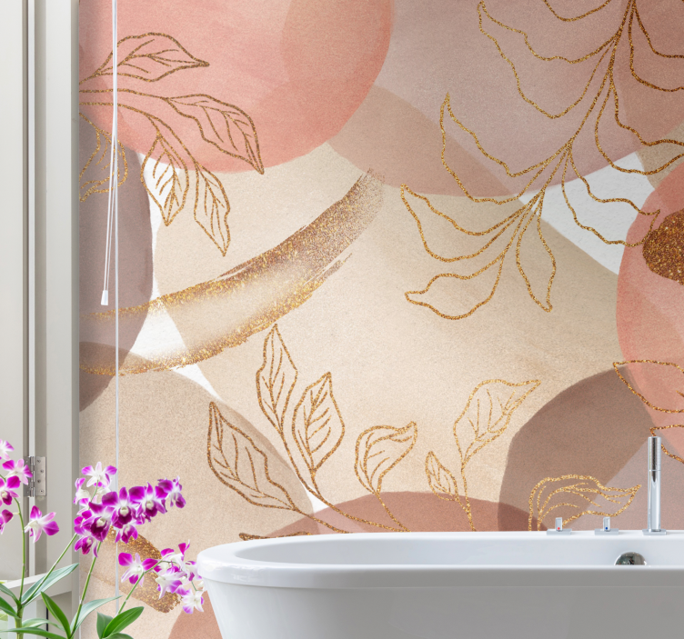 Ornamental Floral Pattern bathroom wall mural - TenStickers