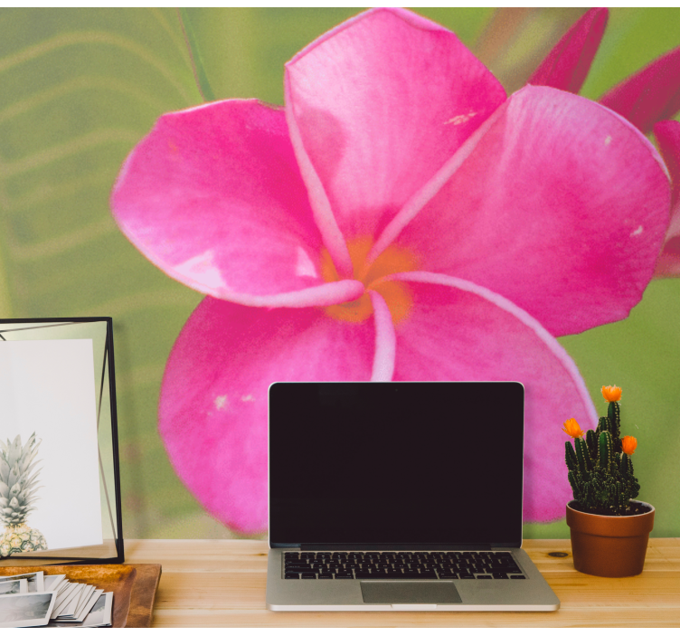 Pink floral accent flower wall mural - TenStickers