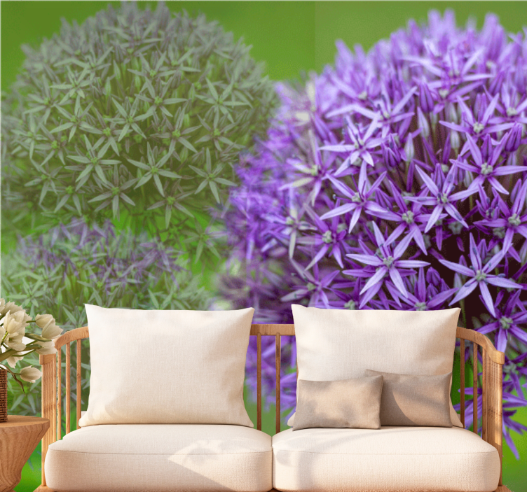 Poppy wall mural purple flower arrangement - TenStickers