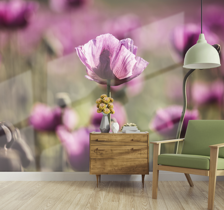 Poppy wall mural stunning poppy flowers - TenStickers