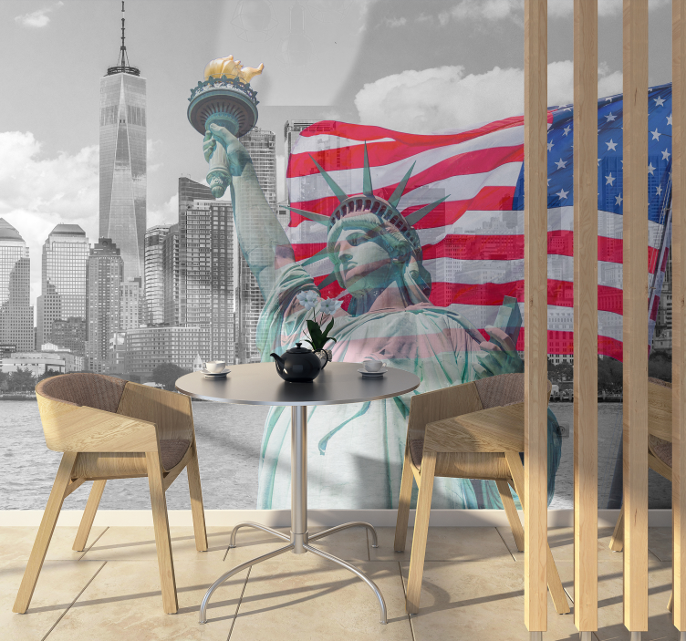 Statue Liberty Composition new york wall mural - TenStickers