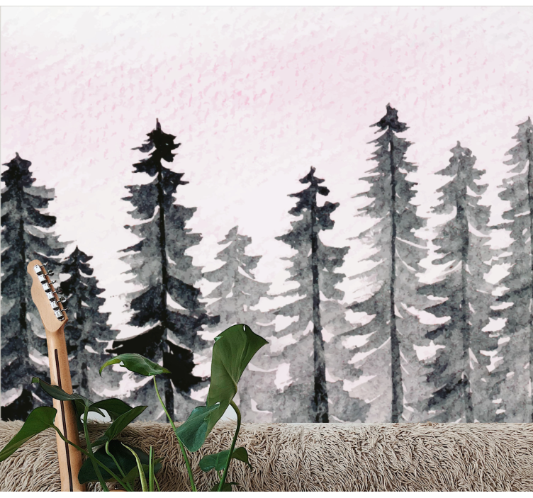 Tall Pine Trees nature wall mural - TenStickers