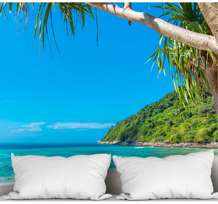 Tropical Coastal Landscape ocean wall mural - TenStickers