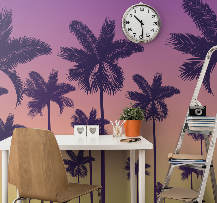 Tropical Palm Silhouettes nature wall mural - TenStickers