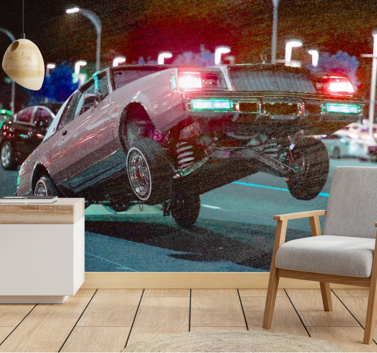 Vehicle wall mural classic car stunt - TenStickers