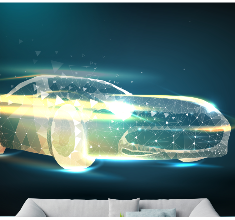 Vehicle wall mural geometric car motion - TenStickers