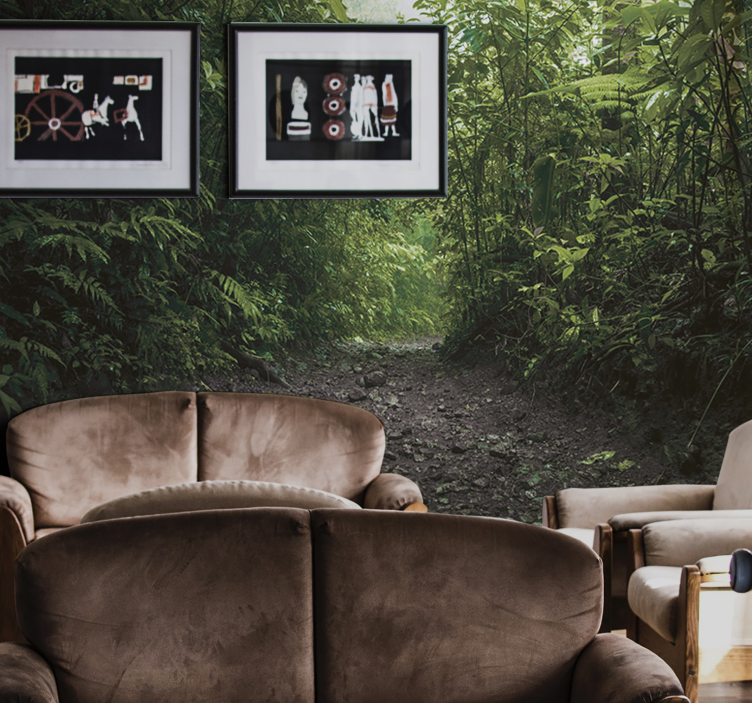 Vibrant Green Trail nature wall mural - TenStickers