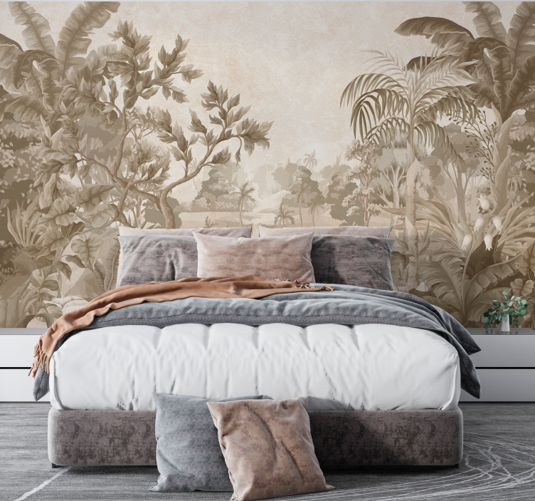 views of a tropical jungle panorama wall mural - TenStickers