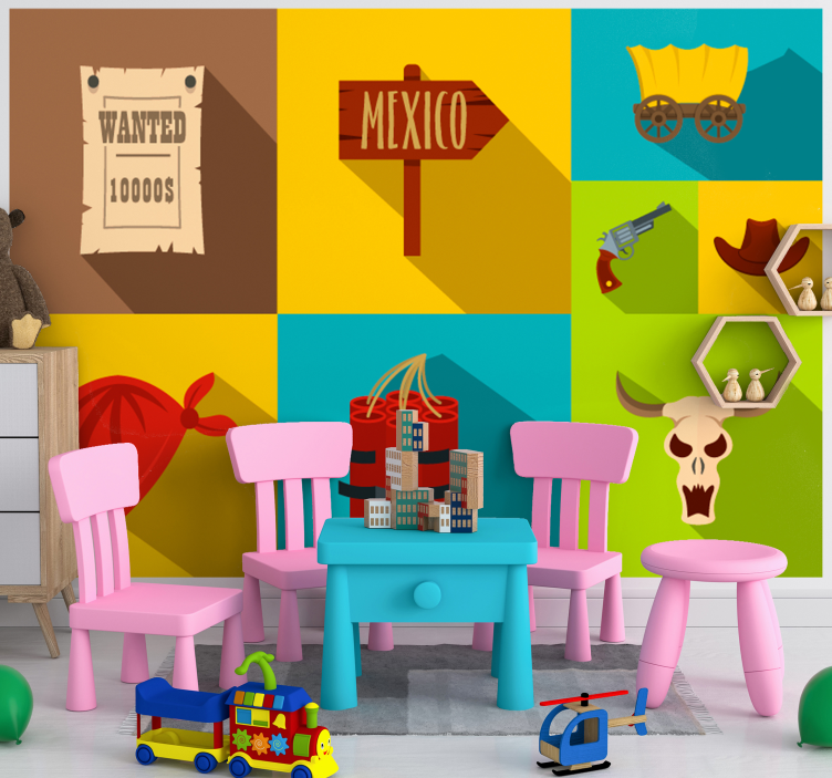 Childrens wall mural wanted mexico theme - TenStickers
