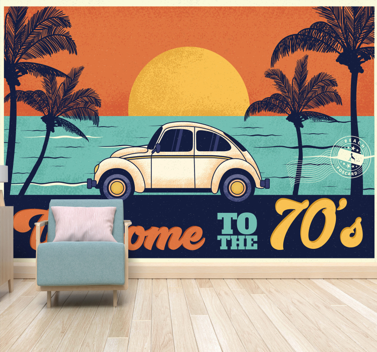 Welcome to 70's vintage wall mural - TenStickers