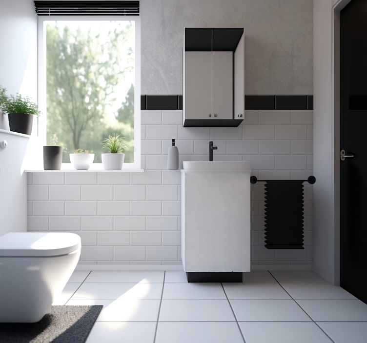 White Tiles texture wall mural - TenStickers