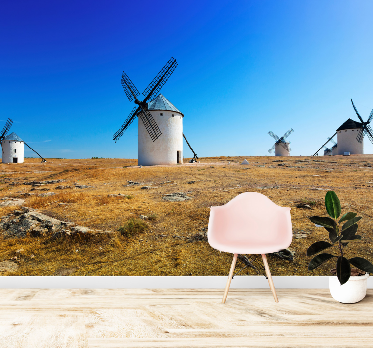 Windmill Scenery landscape wall mural - TenStickers