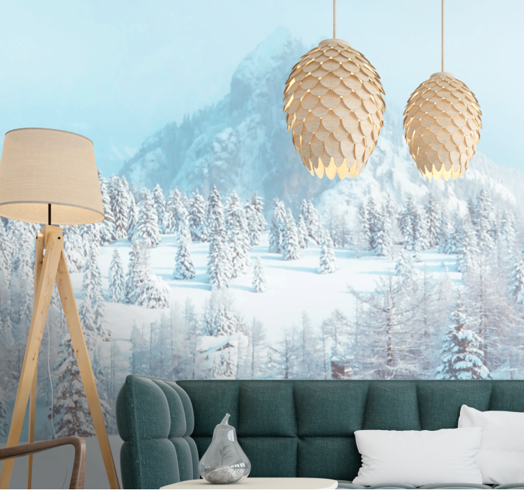Winter aesthetic Mountain wall mural - TenStickers