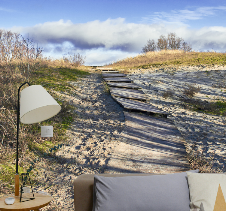 Wooden pathway landscape landscape wall mural - TenStickers