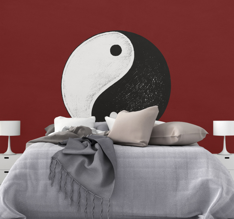 Yin Yang Symbol wall mural for master bedroom - TenStickers