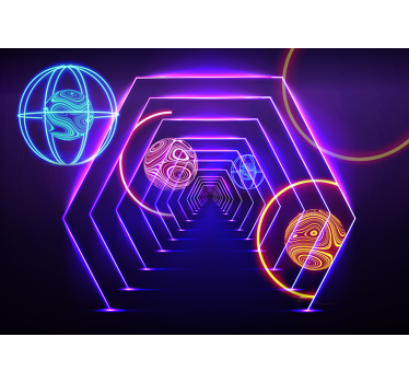 Balls in a tunel 3D Wall Mural - TenStickers