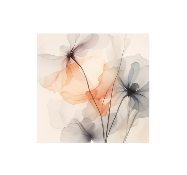 Aquarella puppies flower wall mural - TenStickers