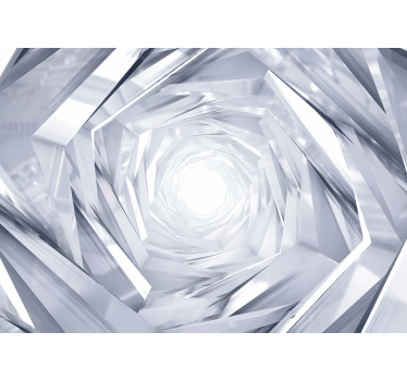 Illusion illuminated metallic tunnel 3d wallpaper - TenStickers