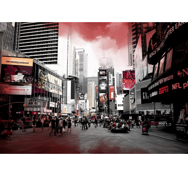New York red and white skyline wall mural - TenStickers