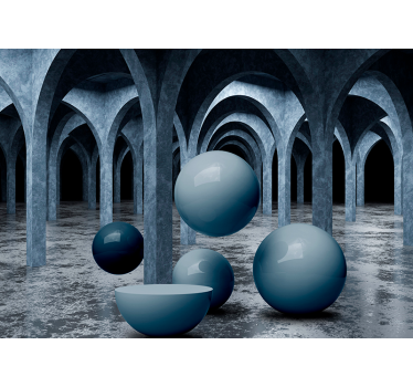 Floating balls 3D Mural Wallpaper - TenStickers