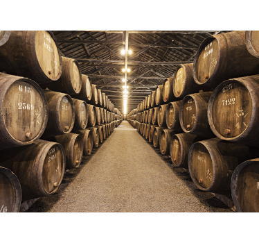 Wine barrels pattern wall mural - TenStickers