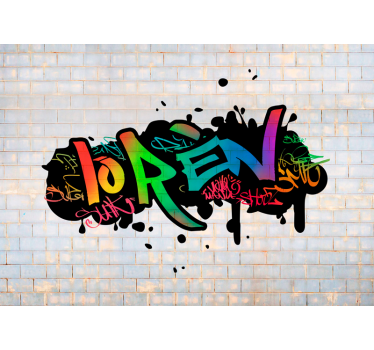 personalized color name graffiti Urban Wall Mural - TenStickers